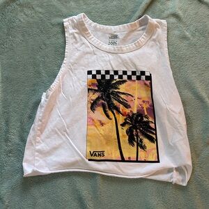 Cropped Vans Tank-Top with sunset; Size: XS